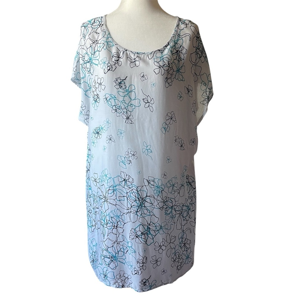 Alchemy Gray Floral Tunic Kimono Dress US M/L